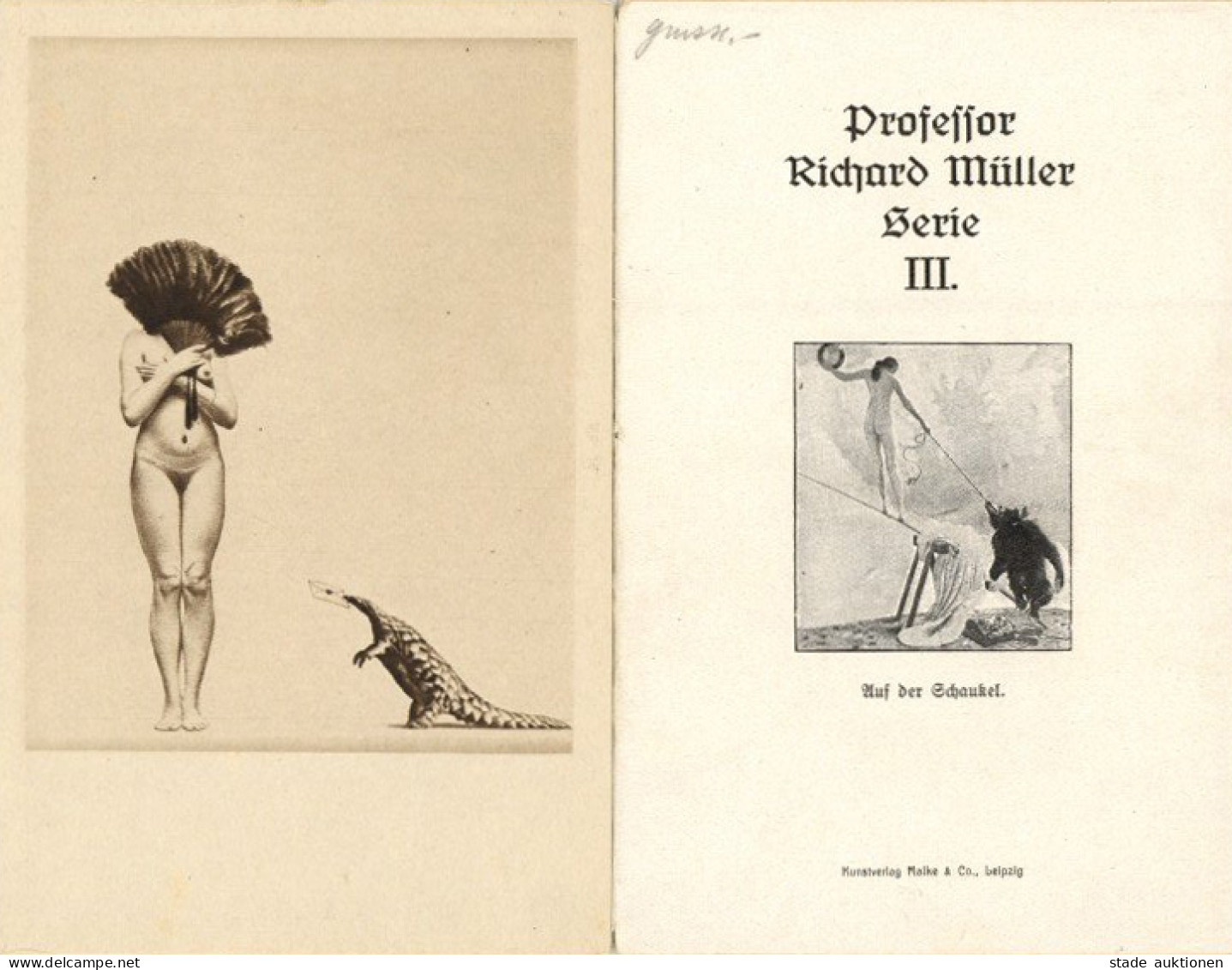 Müller, Richard Erotische Kunst Serie 3 Mit 6 Künstlerkarten Im Original-Umschlag I-II - Non Classés