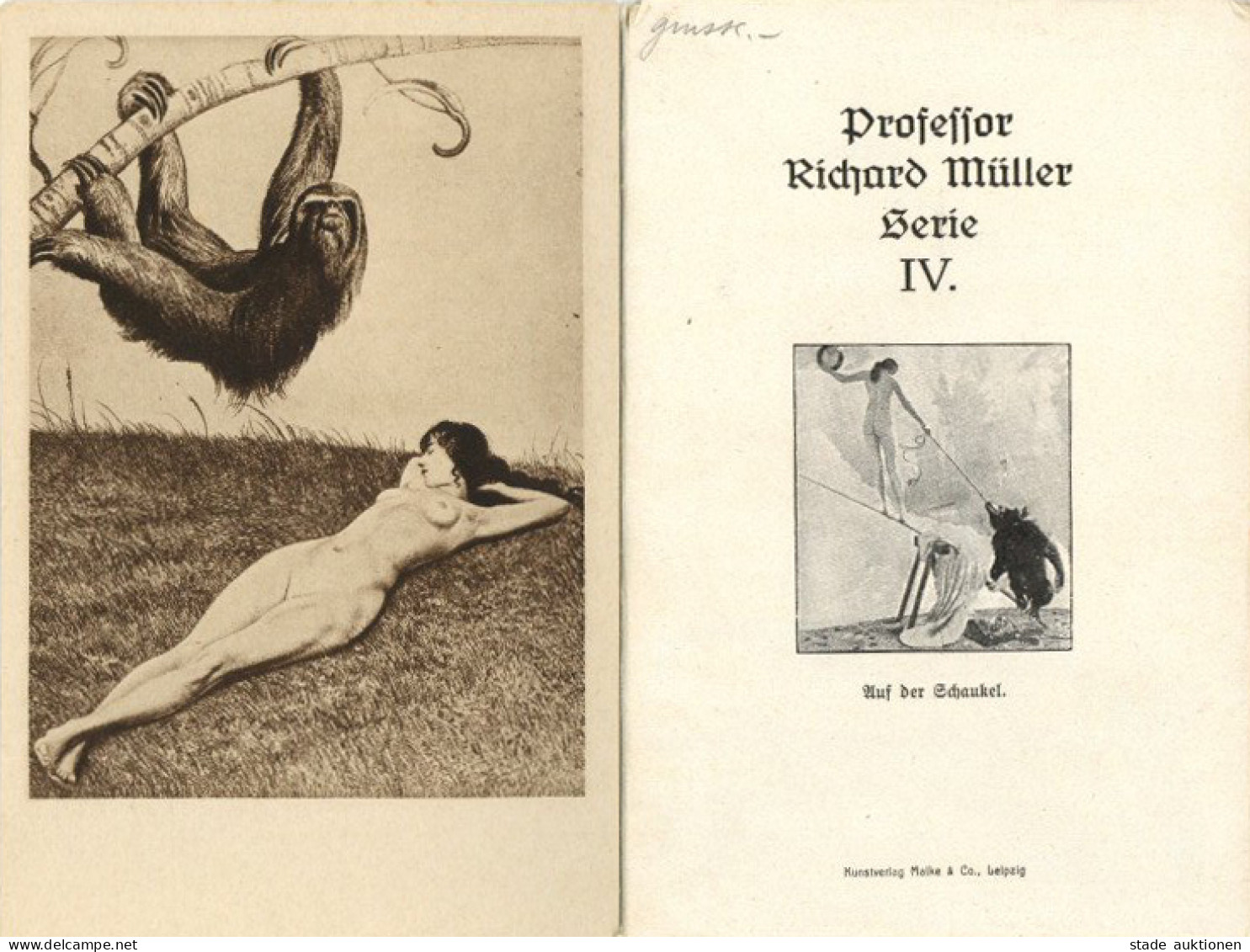Müller, Richard Erotische Kunst Serie 4 Mit 6 Künstlerkarten Im Original-Umschlag I-II - Unclassified