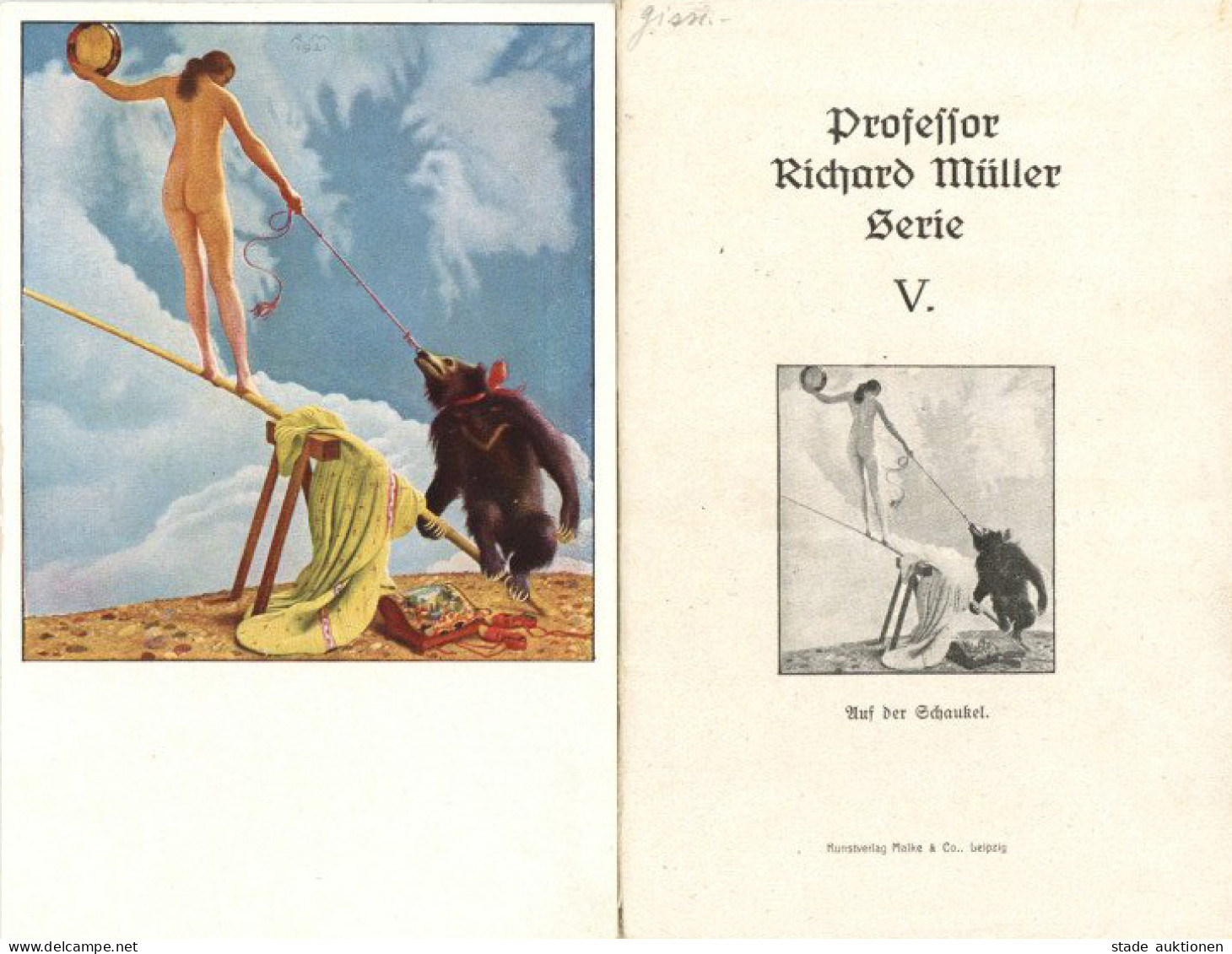Müller, Richard Erotische Kunst Serie 5 Mit 6 Künstlerkarten Im Original-Umschlag I-II - Unclassified