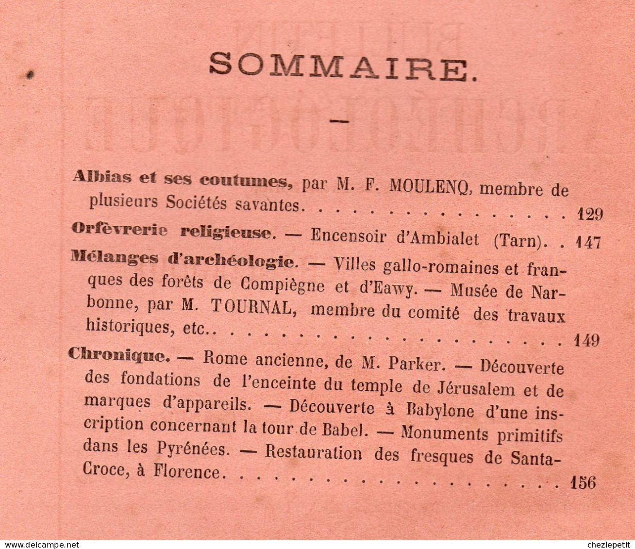 1869 Albias Et Ses Coutumes (fin) Encensoir D'Ambialet Mélanges D'archéologie - Languedoc-Roussillon