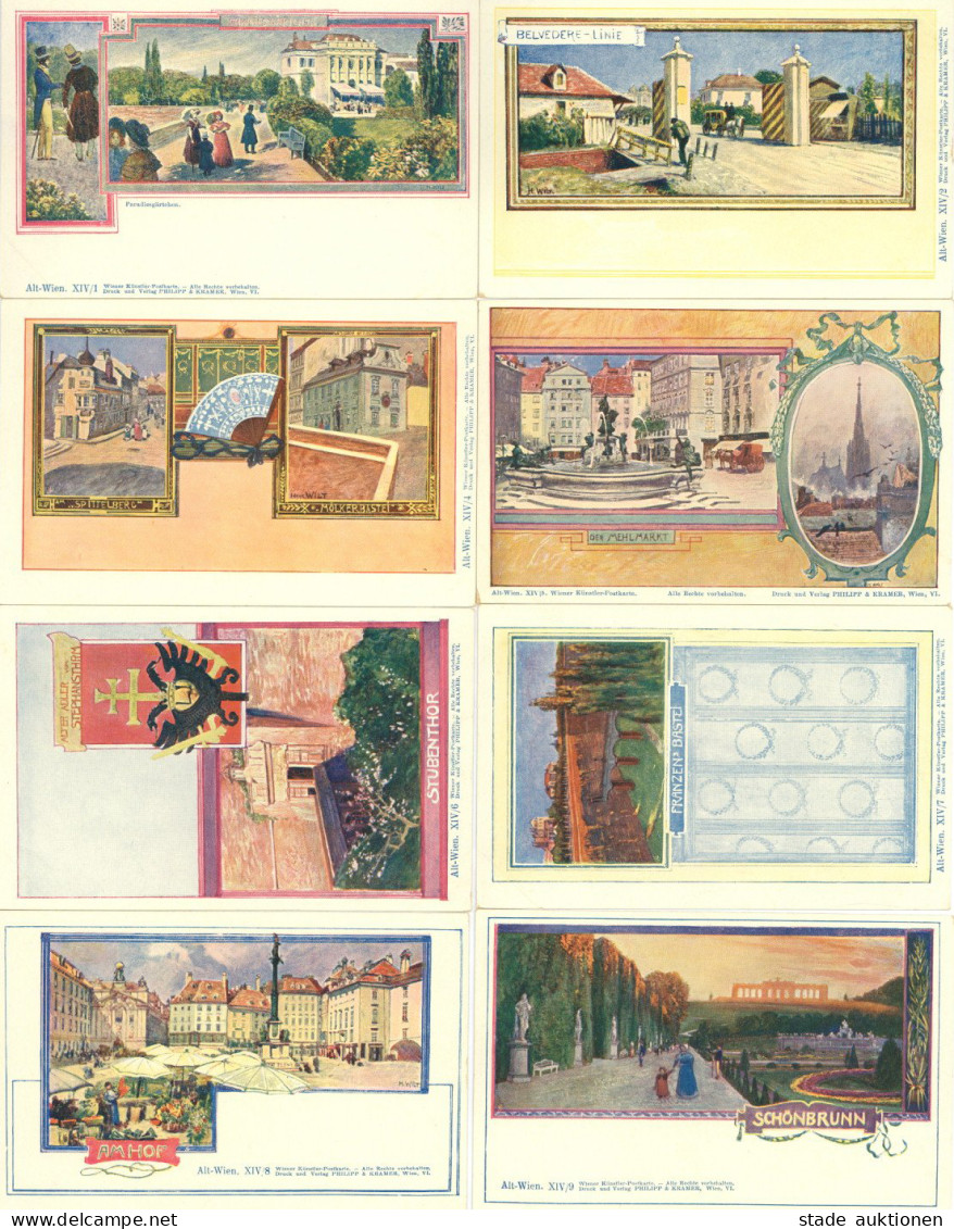 ALT-WIEN - Kpl. 10er-Künstlerkarten-Serie Verlag PHILIPP&KRAMER XIV/1-XIV/10 I - Non Classés