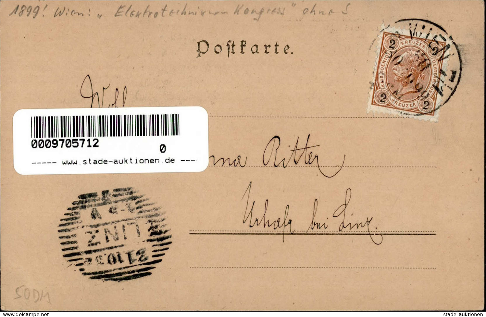 Phillip U. Kramer Wien Serie XXIV/8 Mit Zudruck Elektrotechniker-Congress 1899 I-II - Non Classés