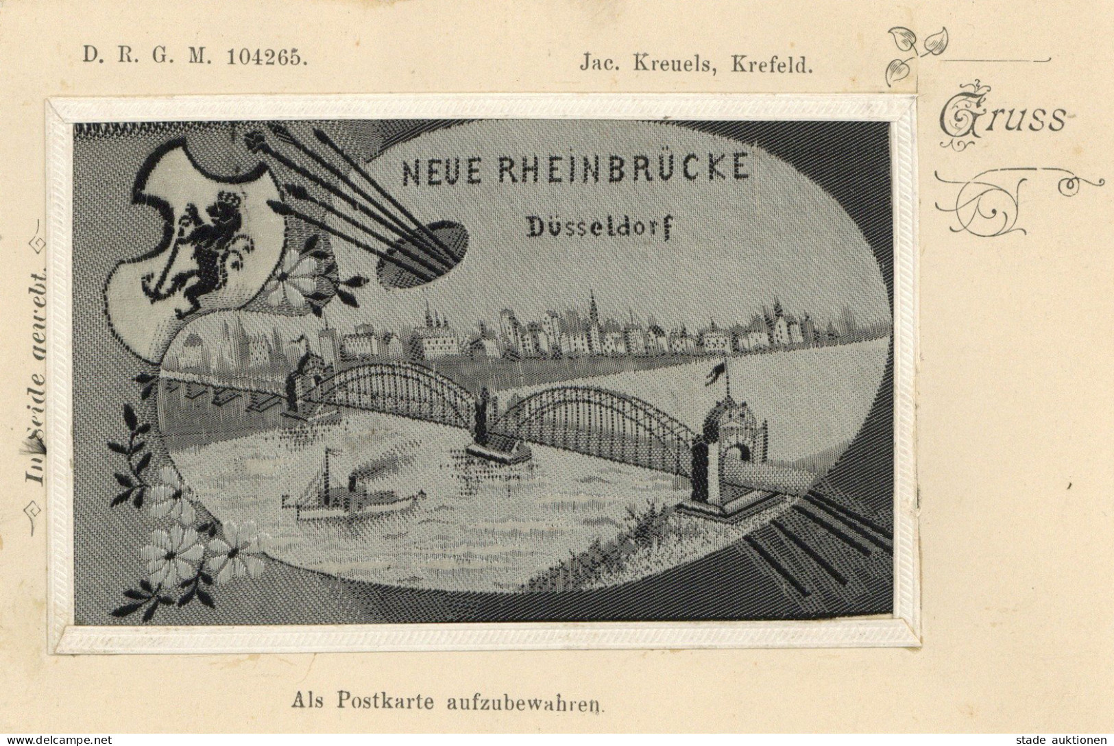 SEIDENKARTE Gewebt - DÜSSELDORF Neue Rheinbrücke I - Other & Unclassified