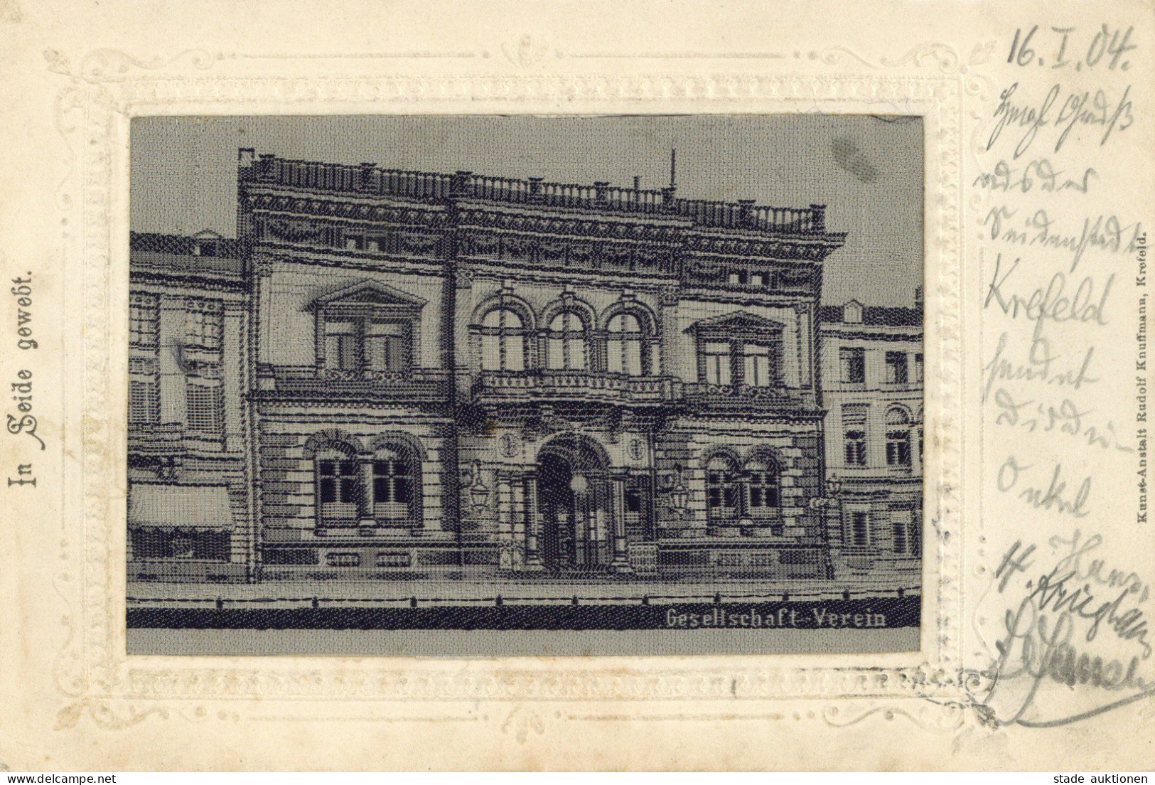 Seide Krefeld Gesellschafts-Verein 1904 I-II Soie - Sonstige & Ohne Zuordnung