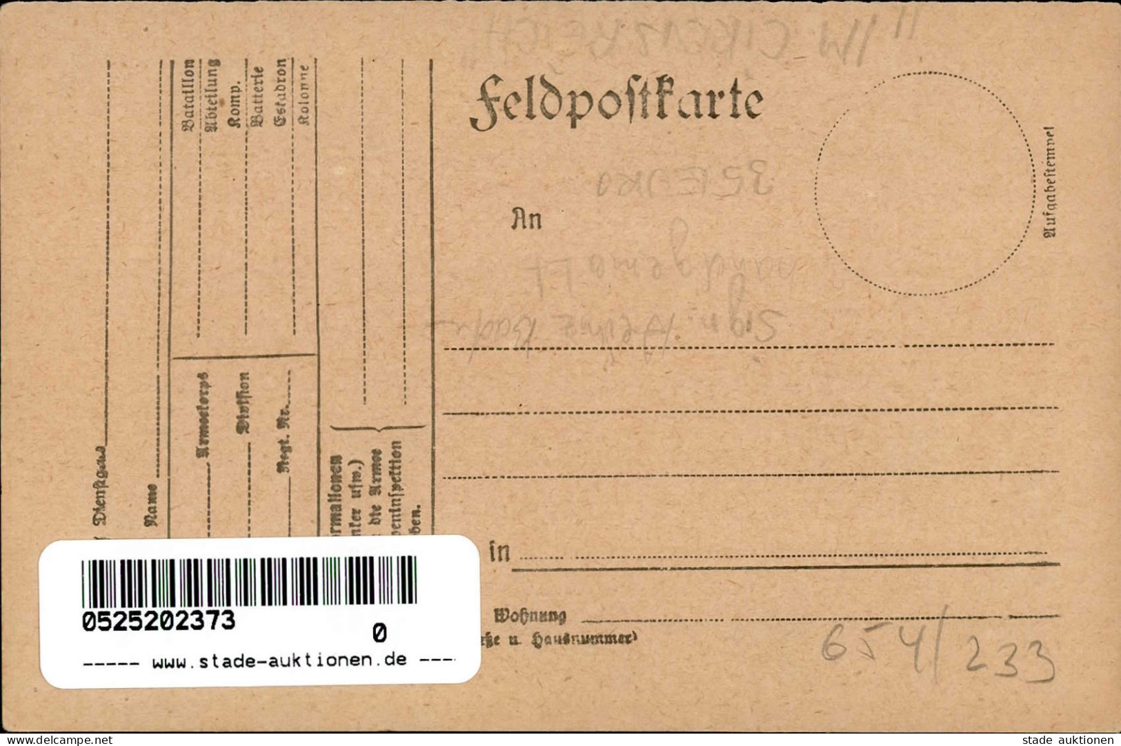 Handgemalt Sign. Baden, Heinz (1887-1954) Maler. Reiter Auf Pferd Koloriert Auf Feldpostkarte 14.7.1916 I-II Peint à La  - Sin Clasificación