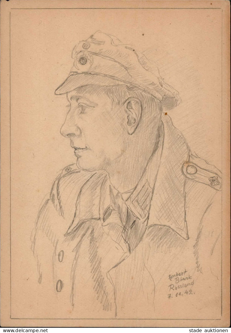 Handgemalt Portrait Blank 7.11.1942 I- Peint à La Main - Non Classés