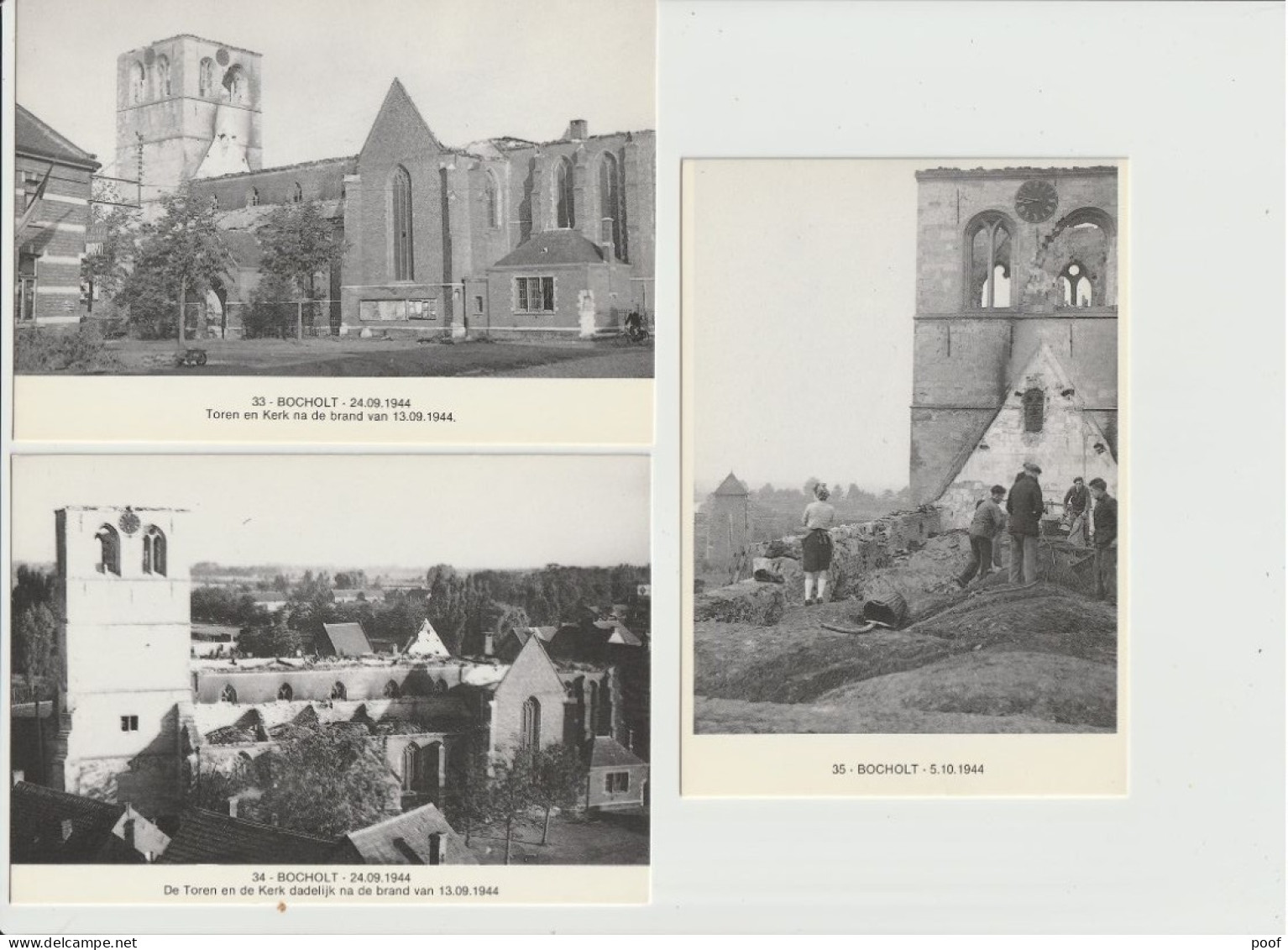 Bocholt : De Toren En De Kerk Na De Brand In 1944 --- 6 Kaarten - Bocholt