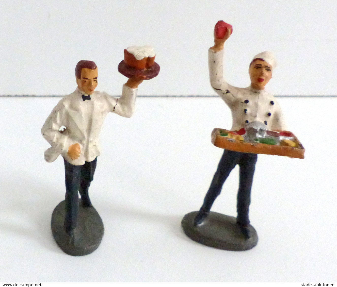 Spielzeug Elastolin 2 Figuren Gastronomie Aus Den 1930er Jahren Ca. 6cm Hoch I-II Jouet - Jeux Et Jouets