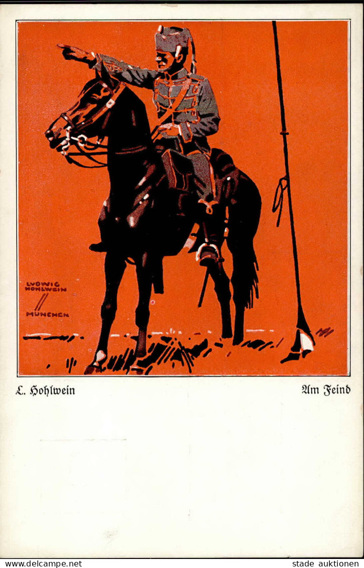 Hohlwein, Ludwig Am Feind Soldat Pferd Uniform I-II (Randabschürfungen) - Hohlwein, Ludwig