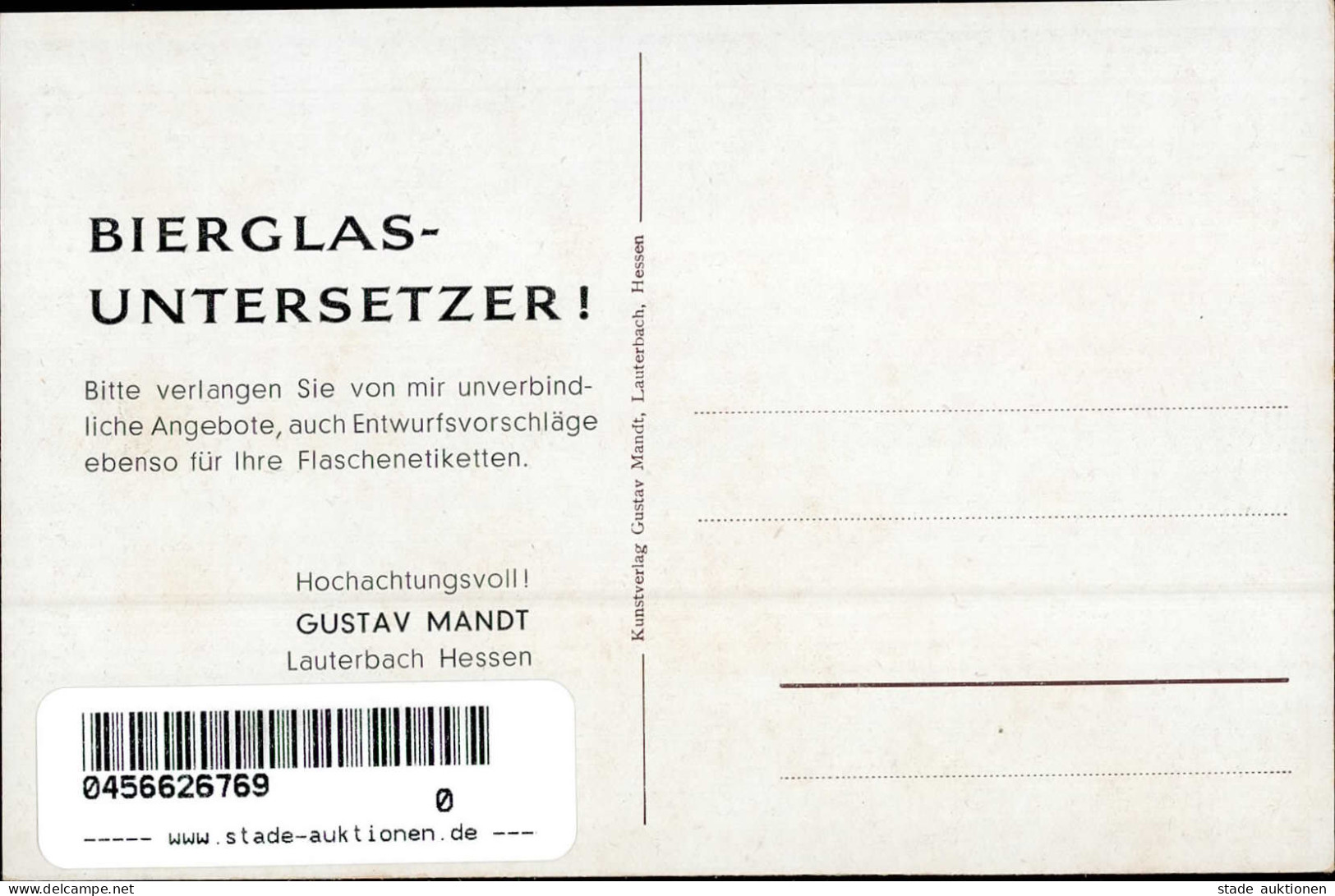 LAUTERBACH,Hessen - DIE REKLAME - POSTKARTEN-Werbe-Kunstverlag Gustav Mandt I - Publicité