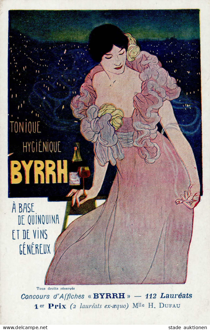 Werbung Byrrh Künstlerkarte Sign. Dufau, H. I-II Publicite - Werbepostkarten