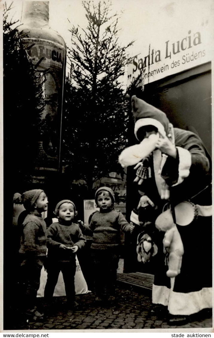 Werbung Weihnachtsmann Vor Santa Lucia Süsswein-Werbestand Foto-AK I-II (etwas Fleckig) Pere Noel Publicite - Publicidad