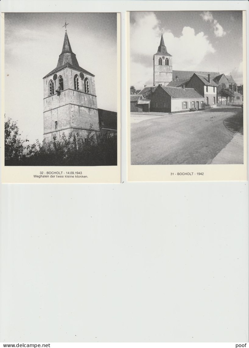 Bocholt : De Kerk In 1942 + Weghalen Der Twee Kleine Klokken Uit Toren In 1943 ----- 2kaarten - Bocholt