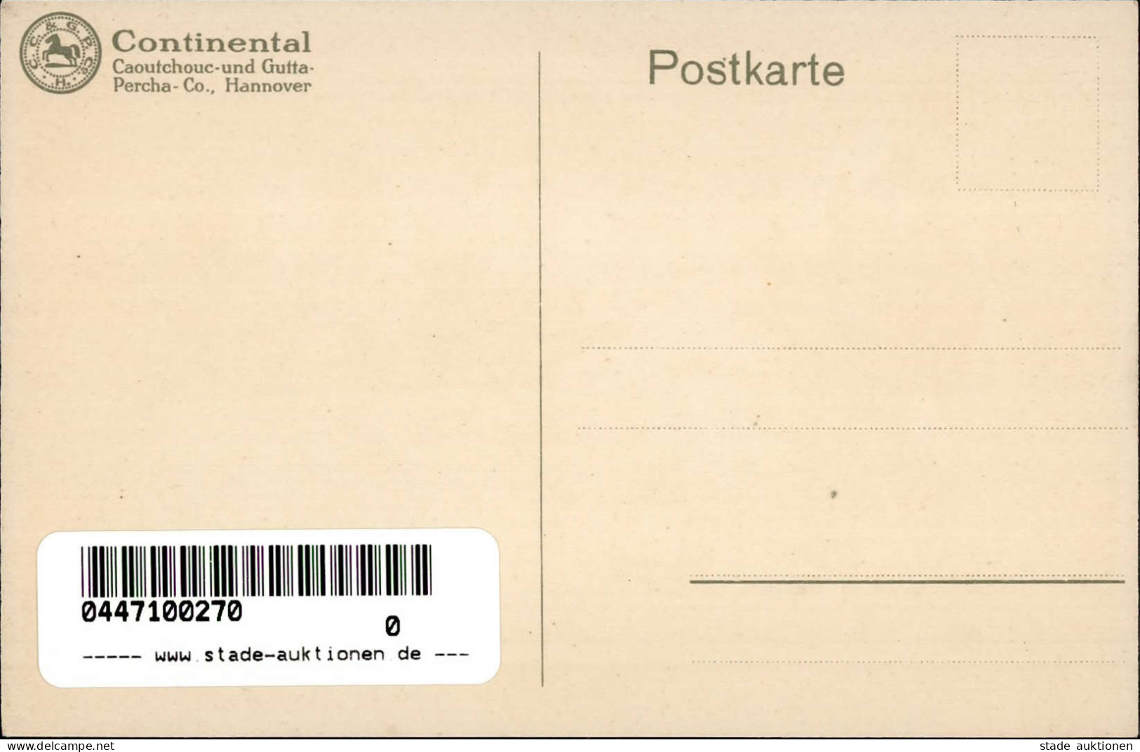 Werbung Hannover Continental Pneumatic I-II Publicite - Werbepostkarten