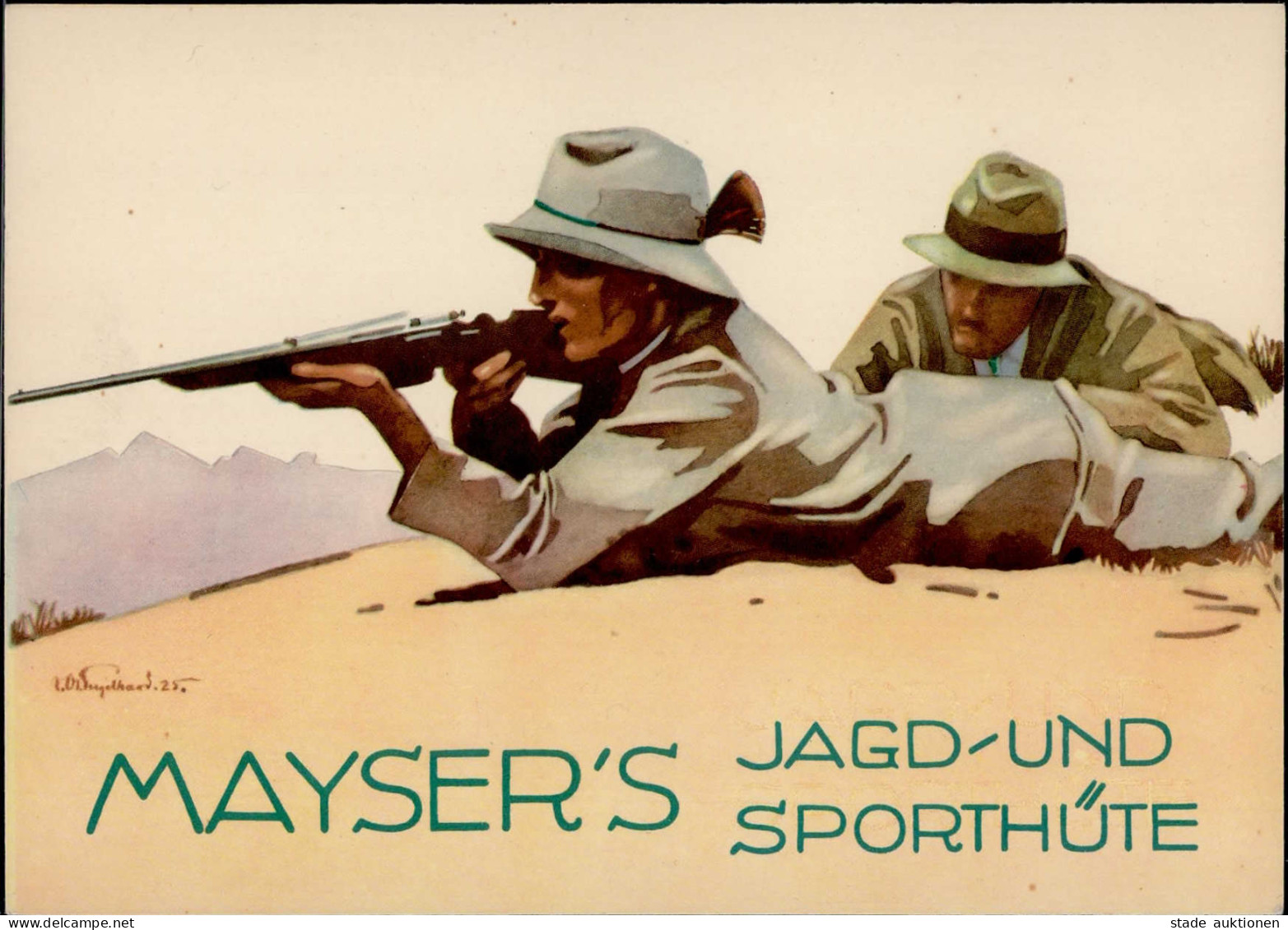 Werbung Maysers Jagd- Und Sporthüte Sign. Engelhard I-II Publicite Chasse - Pubblicitari