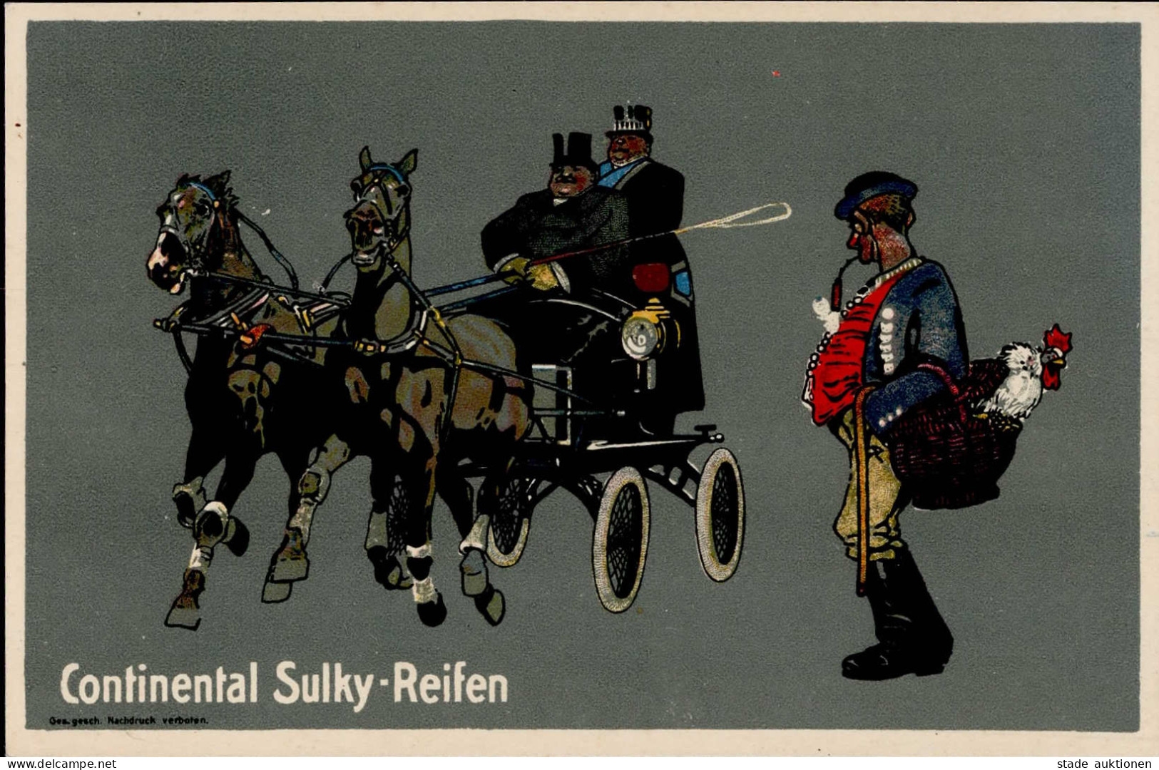 Werbung Hannover Continental Sulky-Reifen I Publicite - Werbepostkarten