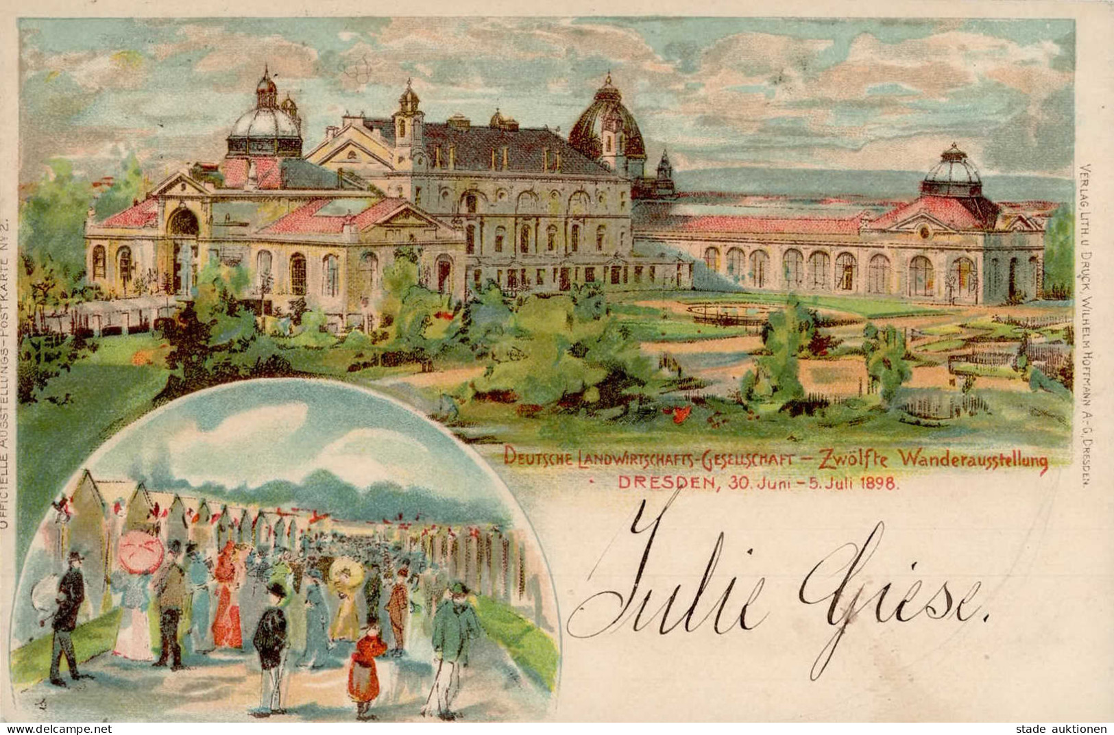 Landwirtschaft DRESDEN - 12.LANDWIRTSCHAFTLICHE AUSSTELLUNG 1898 Ausstellungskarte Nr. 2 I Paysans - Otros & Sin Clasificación