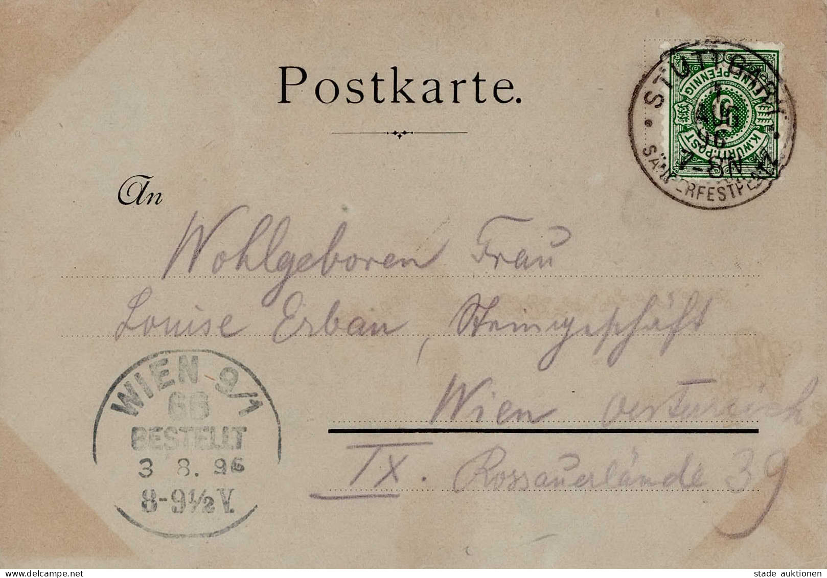 Ausstellung Stuttgart Sängerfestplatz 1896 Auf Postkarte II Expo - Exhibitions