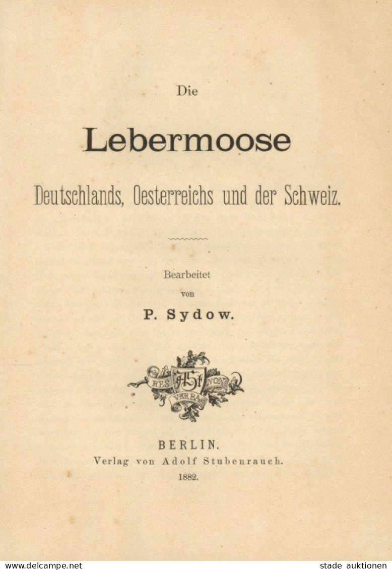 Buch Die Lebermoose Deutschlands, Oesterreich Und Der Schweiz Von P. Sydow 1882, Verlag Stubenrauch, 96 S. II - Other & Unclassified