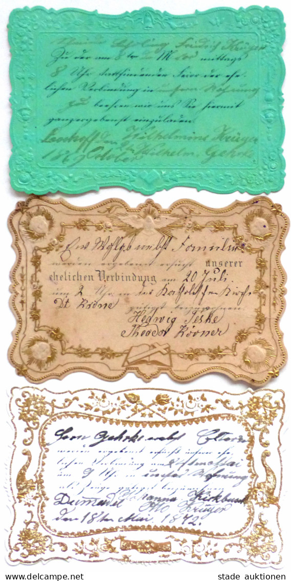 14 Tauf-Einladungs-Kärtchen Um 1870/80 I-II - Other & Unclassified