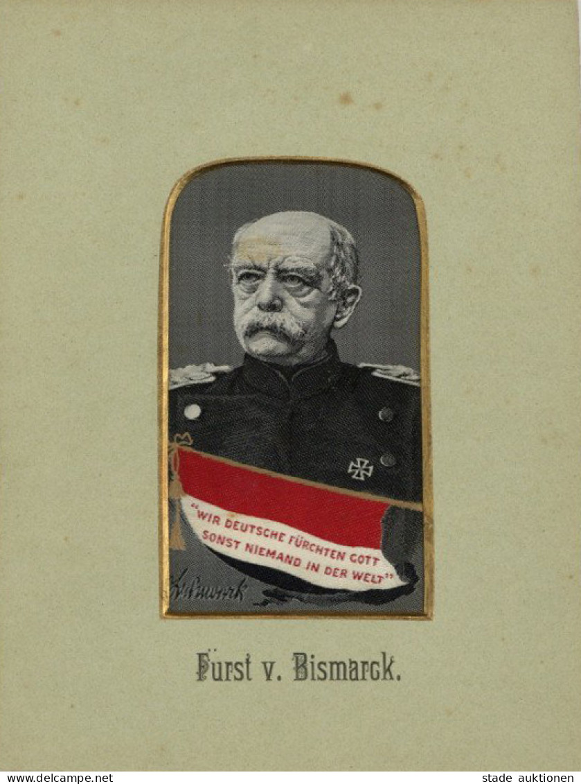 Adel Seiden-Portrait Fürst Von Bismarck Im Passepartout-Rahmen 13,5 X 18cm - History