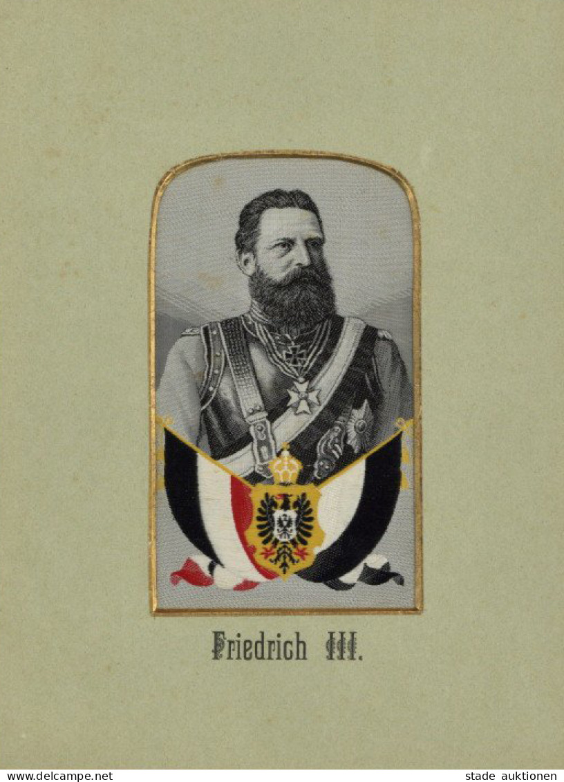 Adel Seiden-Portrait Kaiser Friedrich III. Von Preussen Im Passepartout-Rahmen 13,5 X 18cm - History