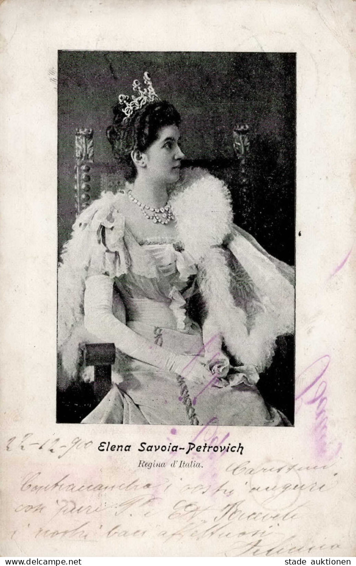 Adel Elena Savoia-Petrovich Regina D Italia II- (Marke Entfernt, Eckbug) - Histoire