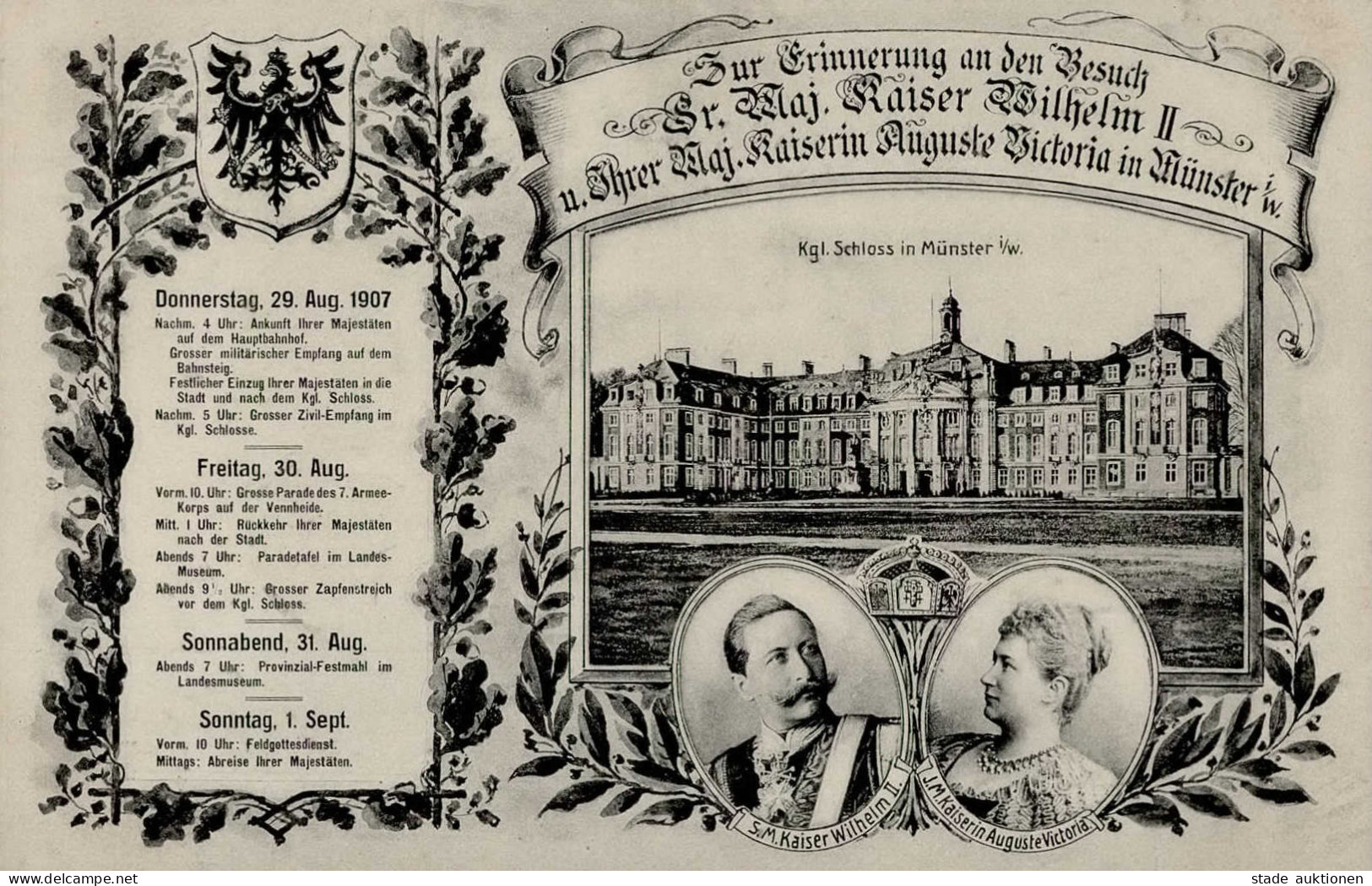 Adel Besuch In Münster Kaiser Wilhelm II Und Kaiserin Auguste Victoria I- - History