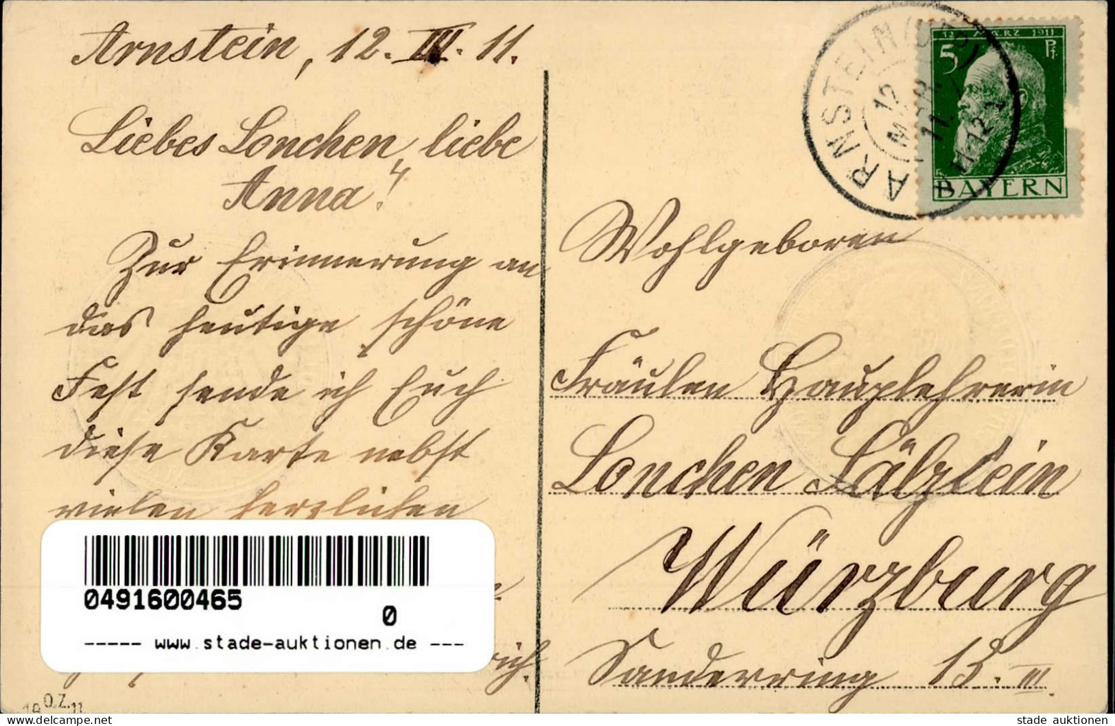 Adel Bayern Prinzregent Luitpold Von Bayern 1911 Drei Mark-Abbildung Geld-AK Prägedruck I-II (Ecke Gestaucht) Argent - Historia