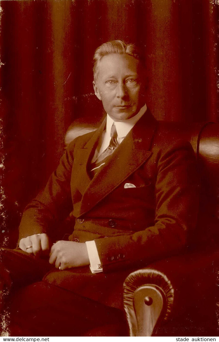 Adel Preussen AUTOGRAPH Kronprinz Wilhelm Von Preussen Auf Rückseite Wieringen 1922 I-II - Histoire