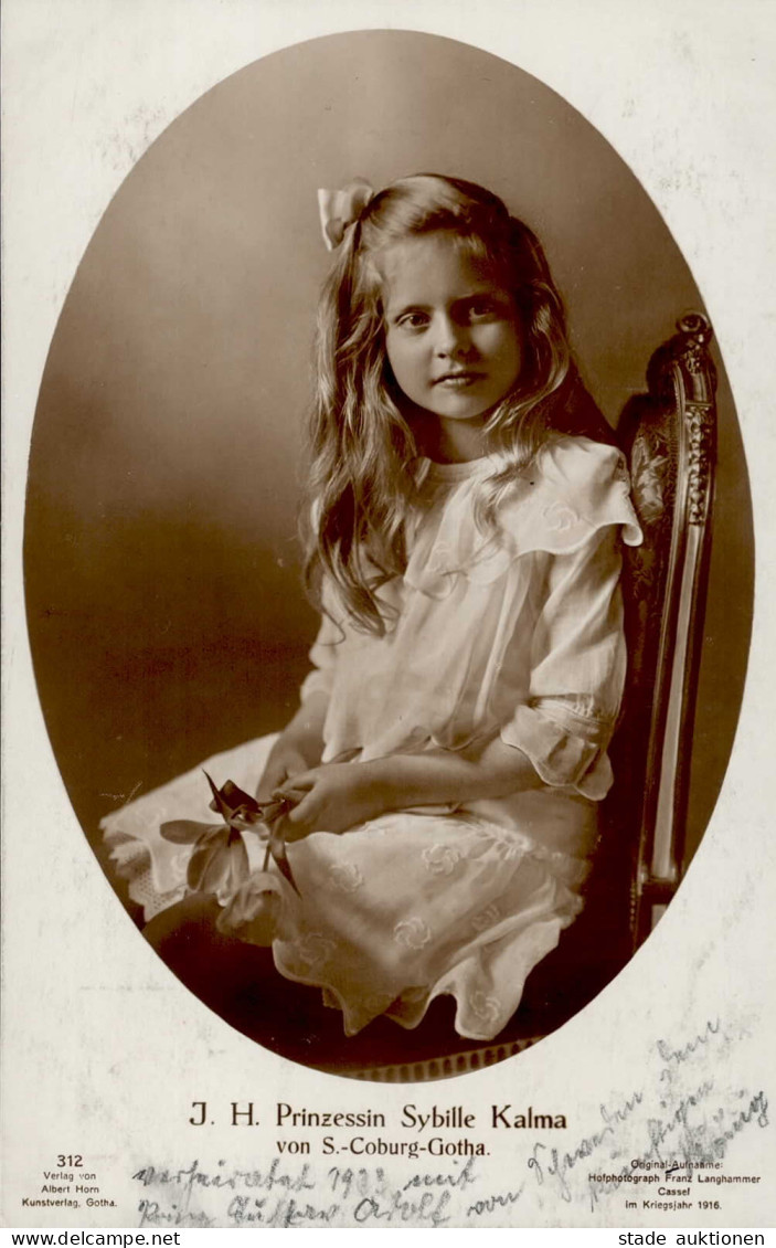 Adel Sachsen J.H. Prinzessin Sybille Kalma Von Sachsen Coburg Gotha I- - Histoire