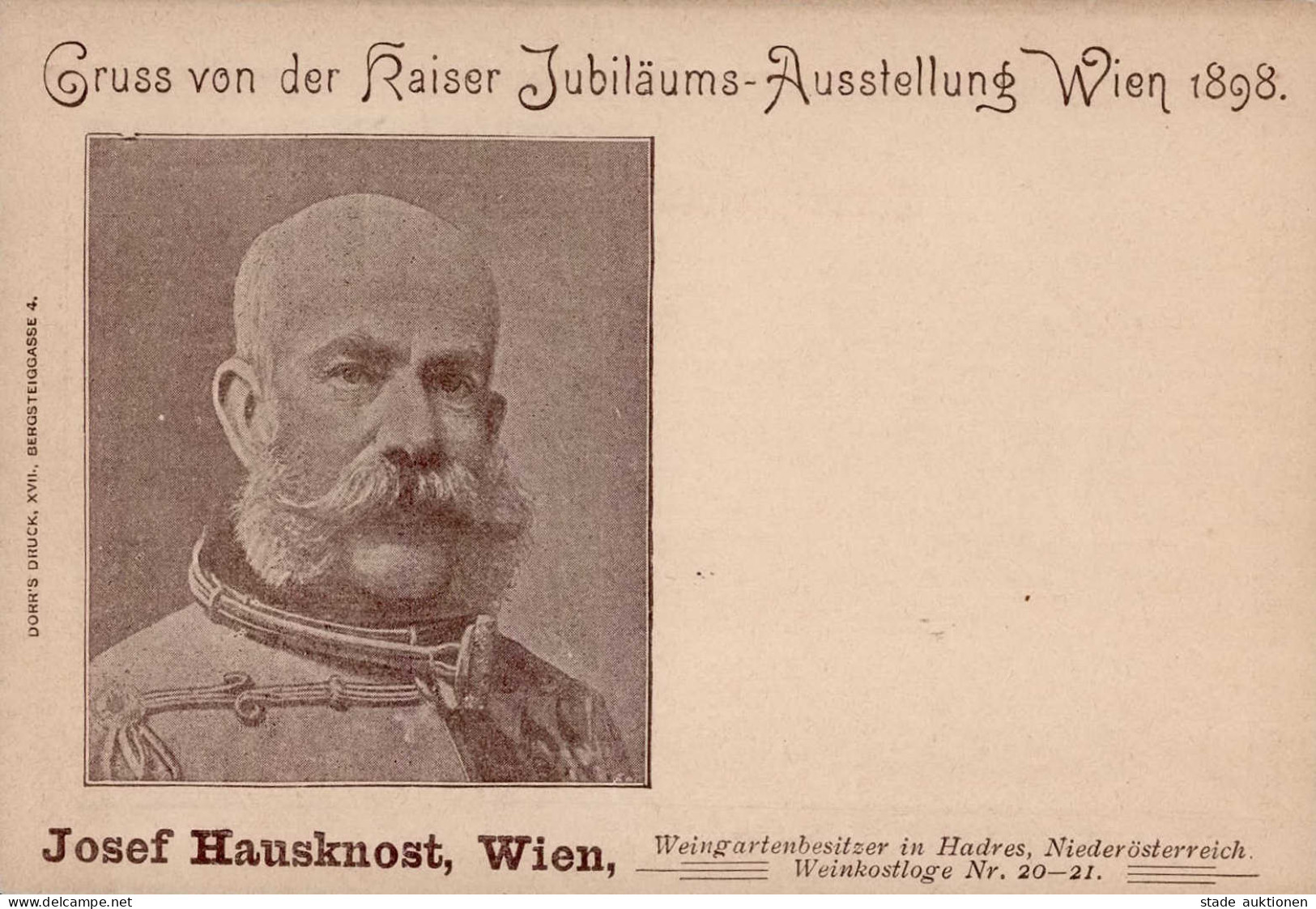 Kaiser Franz Josef I. Gruss Von Der Kaiser Jubiläums-Ausstellung Wien 1898 I-II Expo Montagnes - Histoire