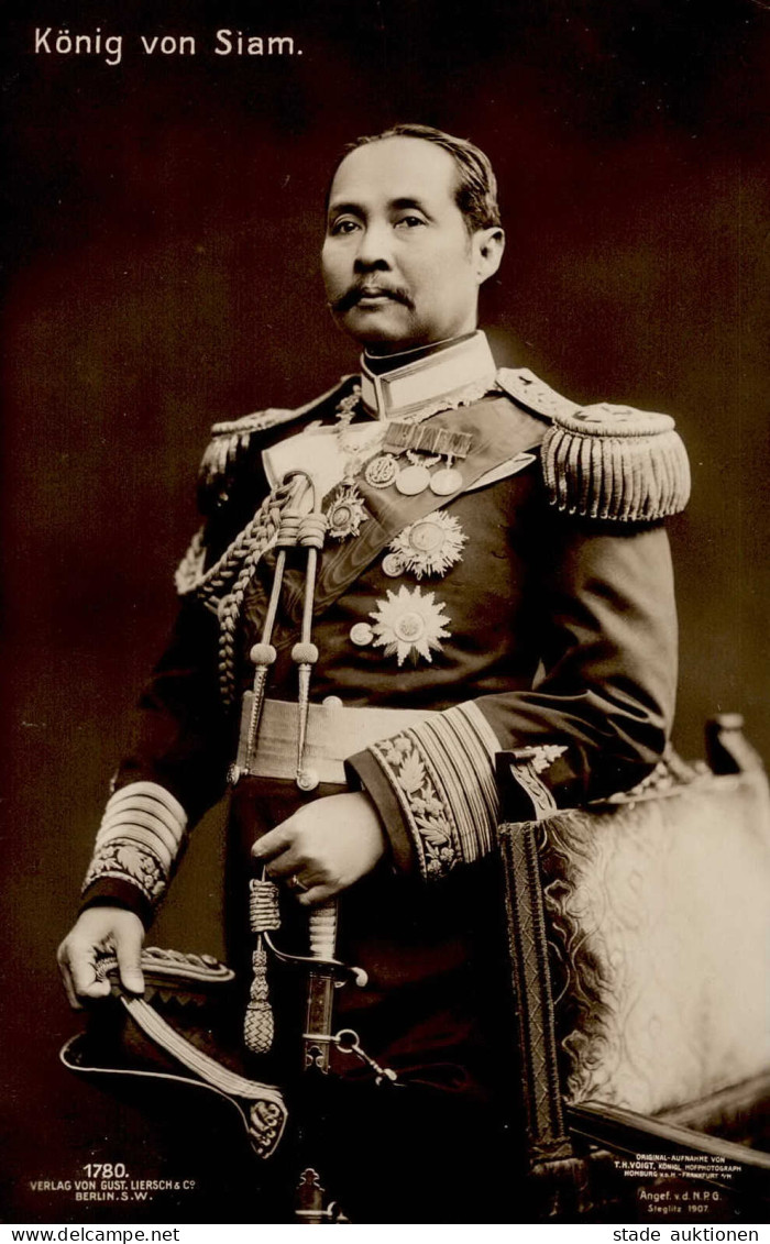 Adel Ausland König Von Siam Portrait Uniform I-II (Ecken Leicht Abgestossen) - Histoire