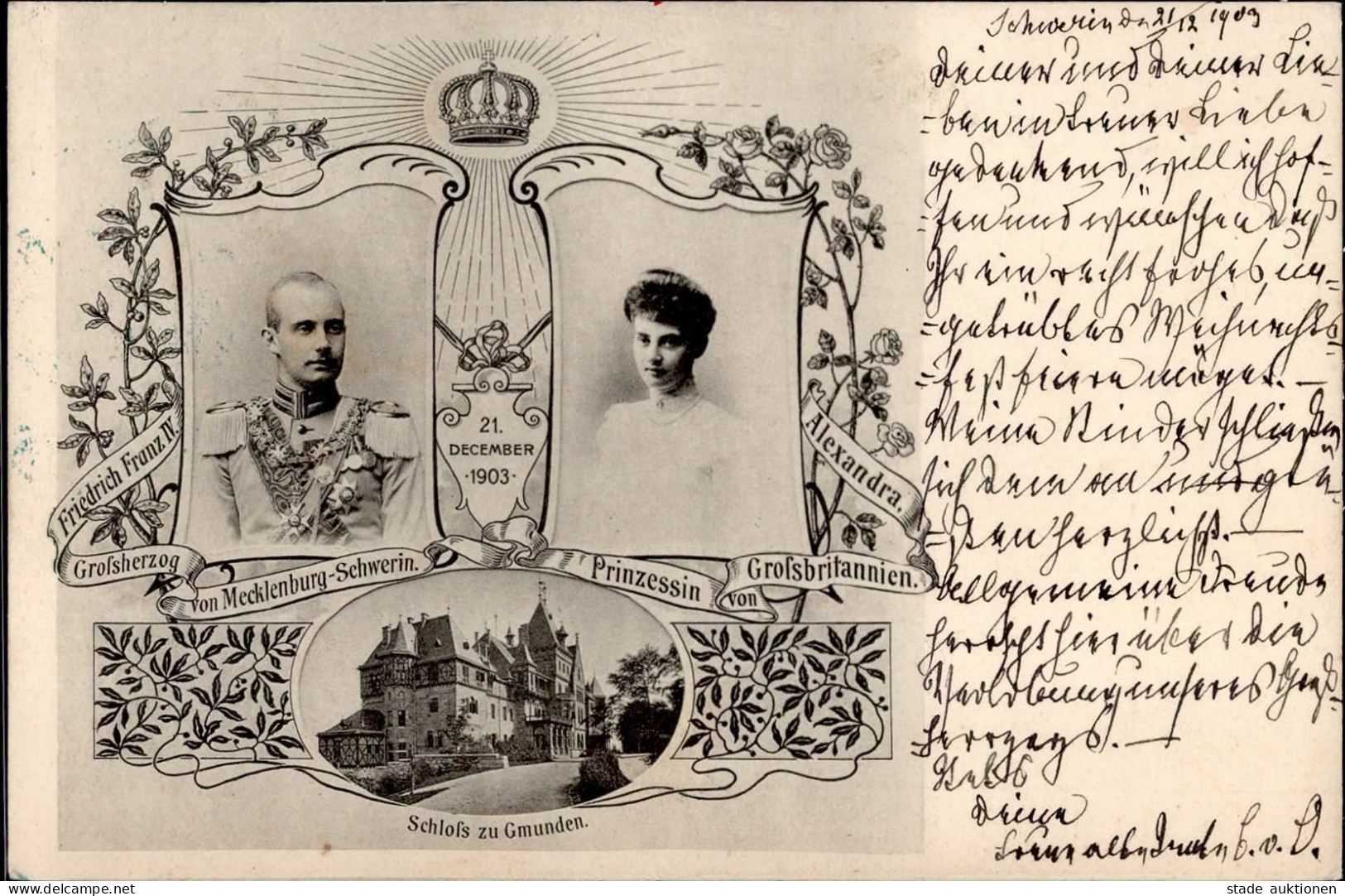 Adel Großherzog Friedrich Franz IV. Von Mecklenburg-Schwerin Prinzessin Alexandra Von Großbritannien 1903 I- - Histoire