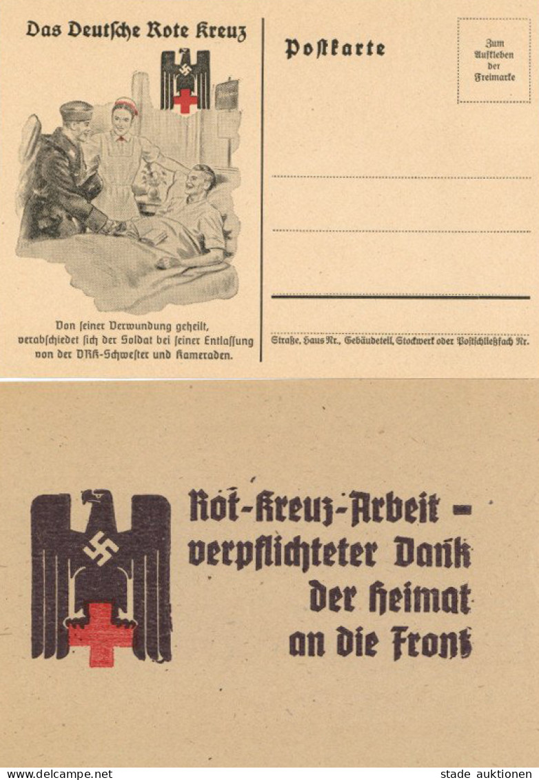 Deutsches Rotes Kreuz Verpflichteter Dank Der Heimat An Die Front Karte U. Umschlag Ca. 1941 - Rotes Kreuz