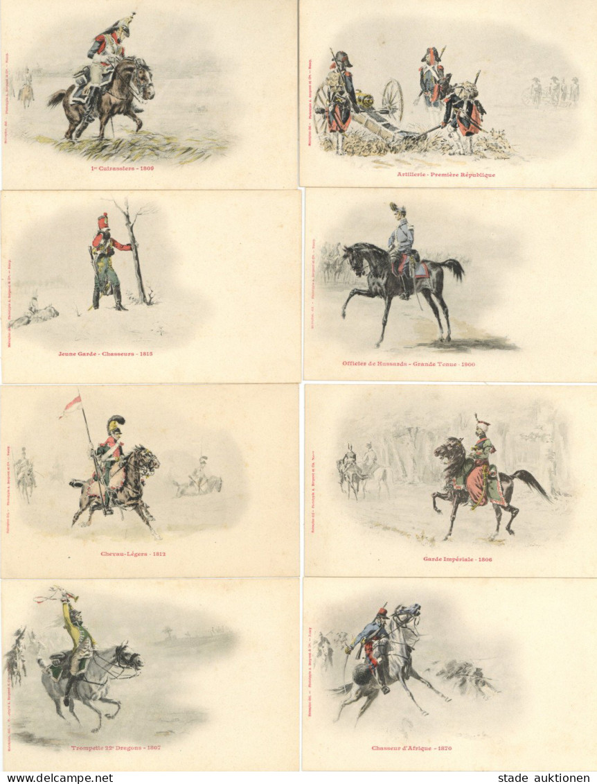 Regiment Französische Armee 1800-1900 Lot Mit 78 Künstlerkarten Malespine I-II - Regimente