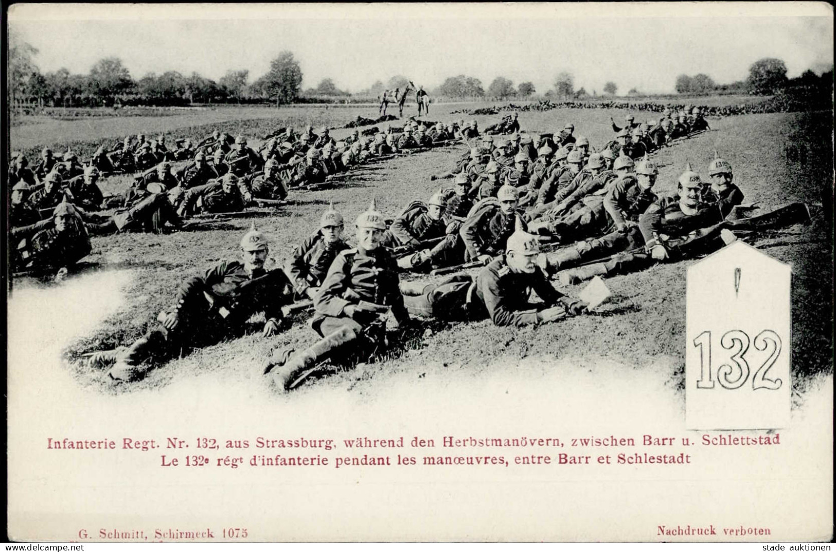 Regiment Infanterie Regt. Nr. 132 Militär Uniform Pickelhaube Herbstmanöver Zwischen Barr Und Schlettstad I-II (Ecken Ab - Regiments