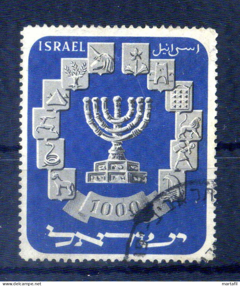 1952 ISRAELE SET USATO N.53 1000p. Menora - Gebruikt (zonder Tabs)