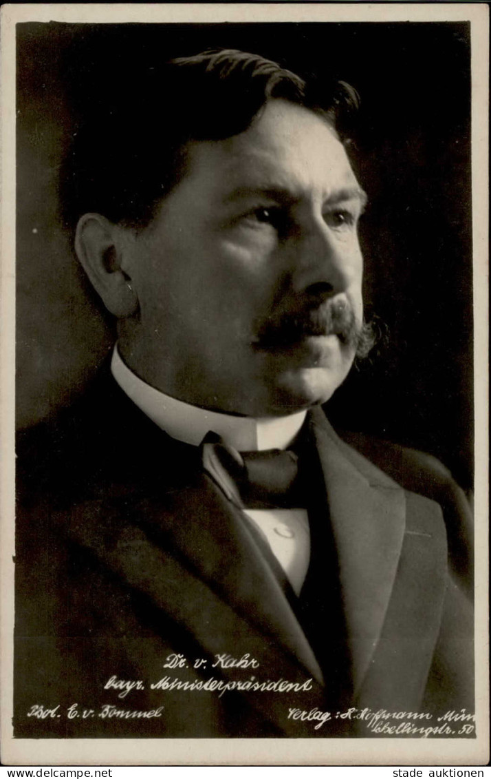 Zwischenkriegszeit Dr. Von Kahr Bayr. Ministerpräsident Photo Hoffmann I-II - Storia
