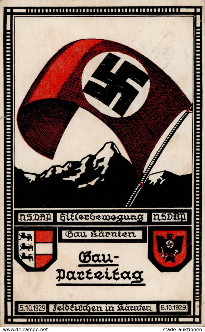 ÖSTERREICH-ANSCHLUSS 1938 WK II - NSDAP-HITLERBEWEGUNG GAU KÄRNTEN - GAU-PARTEITAG FELDKIRCHEN,Kärnten 5.10.1929!!! Abso - War 1939-45