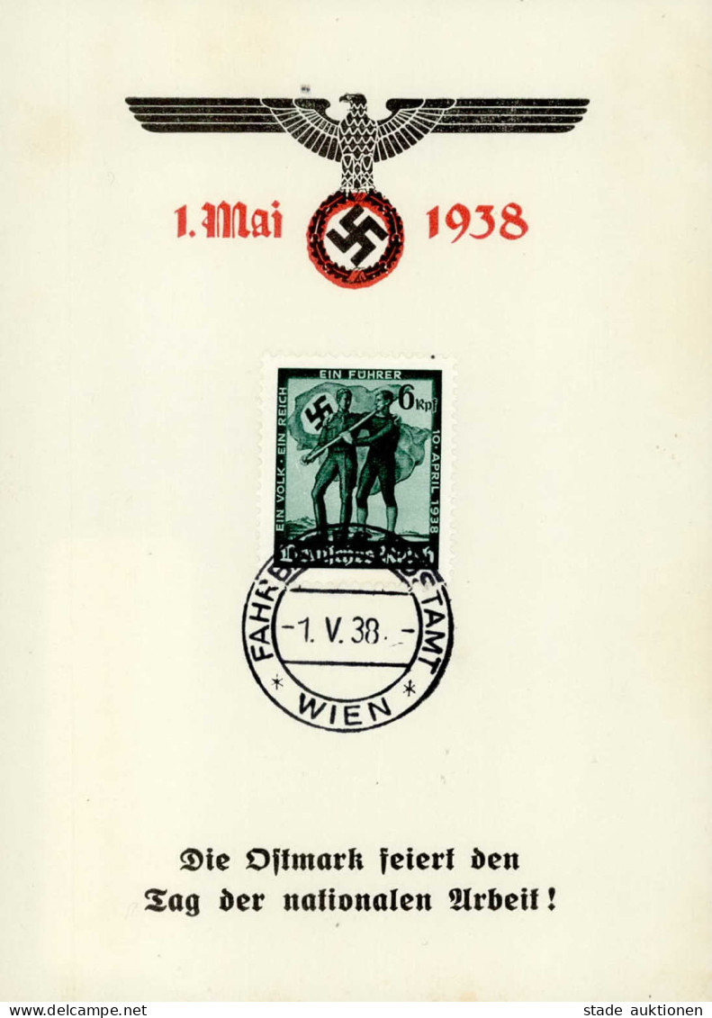 NS-GEDENKBLATT WK II - 1.MAI 1938 S-o WIEN 1938 I - Weltkrieg 1939-45