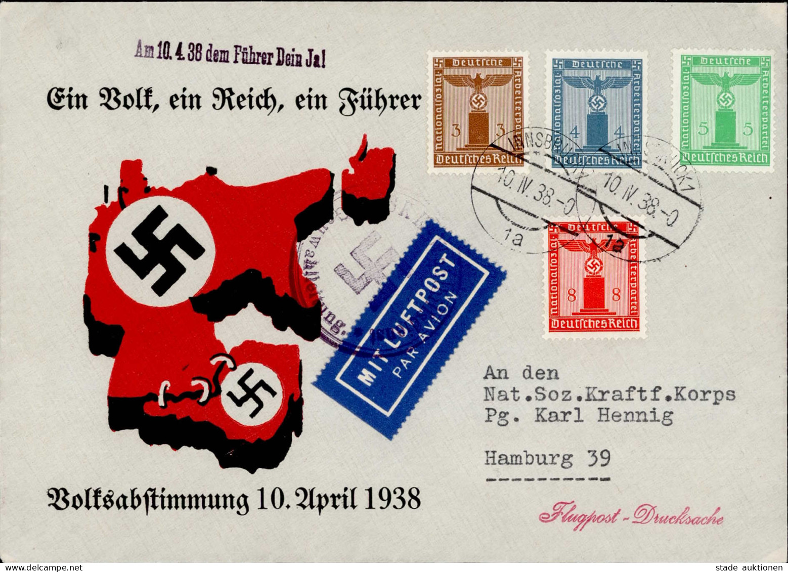 Ostmark (Österreich) Volksabstimmung 10. April 1938 Luftpost 3.Reich Pertei-Dienstmarken I - Weltkrieg 1939-45