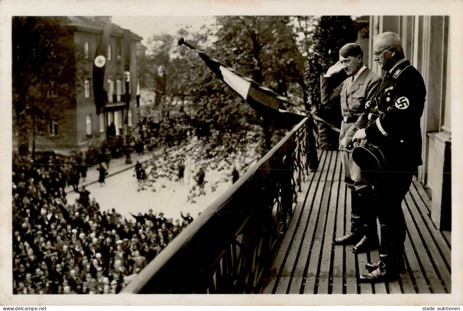 Propaganda WK II - 9.NOVEMBER 1923 - PH 1923/12 Der Führer Und Reichsschatzmeister Schwarz Auf Dem Balkon Des Braunen Ha - Guerra 1939-45