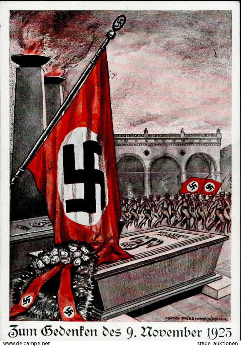 Propaganda WK II - 9.NOVEMBER 1923 PH 1923/33 Künstlerkarte Sign. Hans Friedmann S-o I - Weltkrieg 1939-45