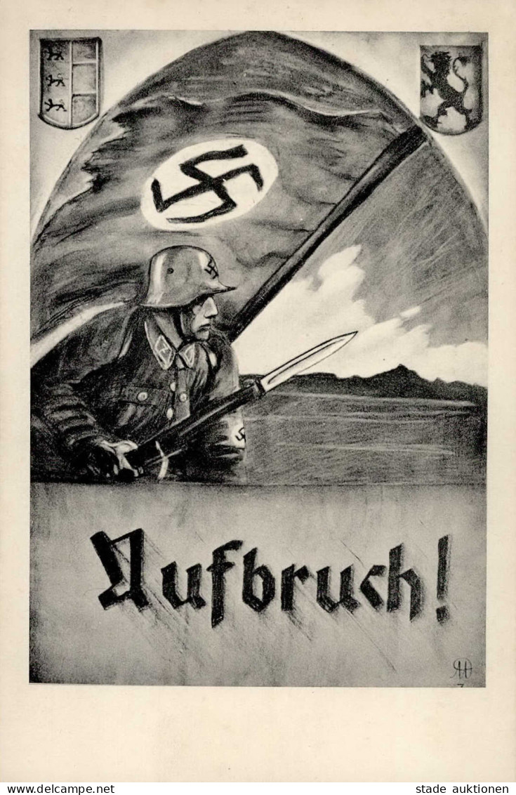 Propaganda WK II - AUFBRUCH! Frühe NS-Propagandakarte Sign. I - Weltkrieg 1939-45
