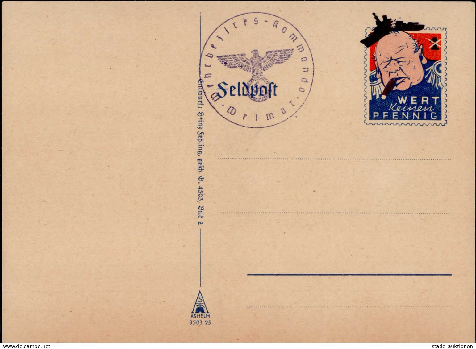 Propaganda WK II - CHURCHILL-SPOTTKARTE I - War 1939-45