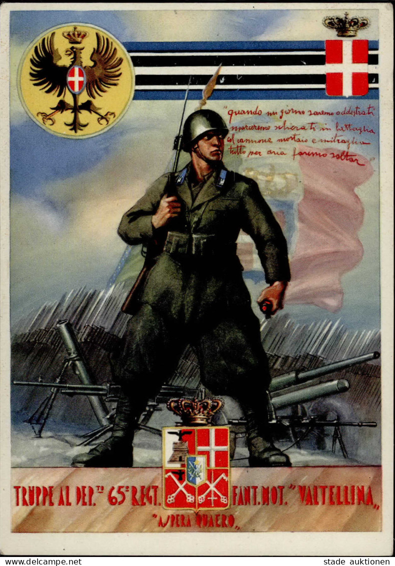 Propaganda WK II - ITALIEN  65 REGGIMENTO FANTERIA MOTORIZZATO VALTELLINA I-II - Guerre 1939-45