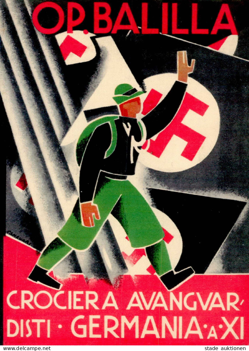 Propaganda WK II - ITALIEN OPERA NAZIONALE BALILLA CROCIERA AVANGVAR FERMANIA I-II - Guerre 1939-45