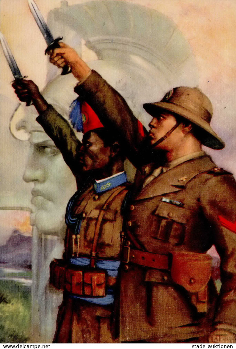 Propaganda WK II - ITALIEN POLIZIA DELL AFRIKA1940 Künstlerkarte Sign. Giuseppe Bartoli I - Guerra 1939-45