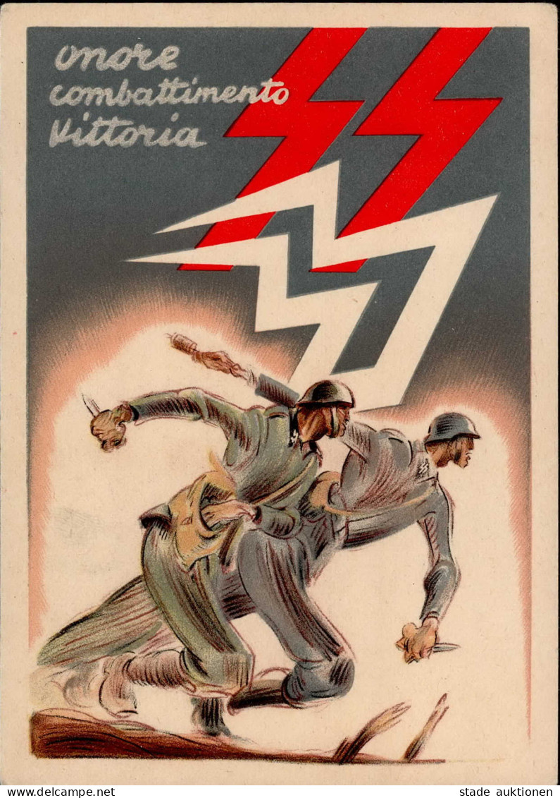 Propaganda WK II - ITALIEN SS-Prop-Ak VITTORIA KÄMPFE Für Den SIEG I-II - War 1939-45